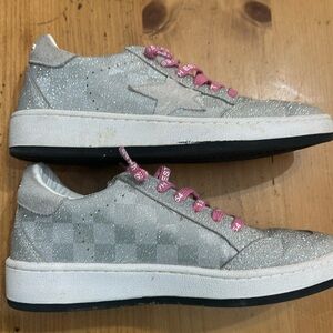 Vintage Havana Glitter Sneakers with Pink Laces